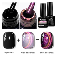 MTSSII Kit de Gel Magnétique Double Lumière Haute Qualité Effet Verre, Gel Magnétique 9D à Base d'Eau, Vernis à Ongles UV Écologique