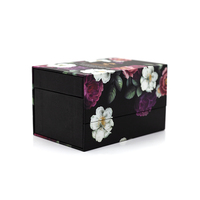 Boîte à rabat de luxe à motif floral pour l'huile essentielle végétale, emballage cadeau pour les soins du visage et de la peau, vente en gros