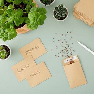 Emballage de stockage de petits articles respectueux de l'environnement, Mini enveloppe de graine personnalisée en carton <span class=keywords><strong>Kraft</strong></span> Vellum marron auto-scellé, vente en gros - Product Image 4