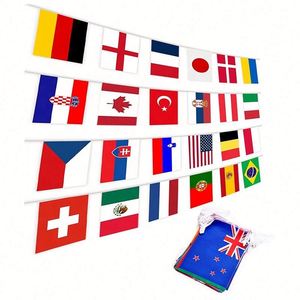 Vente en gros de bannières de décoration personnalisées de haute qualité pour tous les sports du monde entier, drapeau en ficelle 14x21cm - Product Image 1