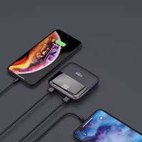 Batterie externe portable 10000mAh avec écran LED et double sortie USB, entrée Micro USB et Type-C 10W, idéale pour les cadeaux