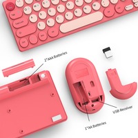 Clavier et souris sans fil de haute qualité avec batterie remplaçable, ensemble clavier et souris compact pour jeux mobiles