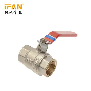 IFAN Factory Wholesale Brass Valve 1/2 Red Lever Handle PN25 Ball Valve For All Metal Valves