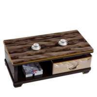 Haute qualité table basse de luxe meubles de salon moderne en marbre de style plateau en verre table basse en bois