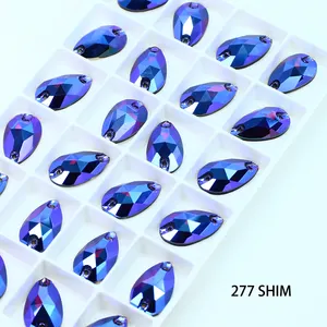 Sew-on Crystal Flat Back Rhinestones Wholesale Lead-free Drop Shape Loose Crystal Beads For Garment Bags Shoes Accessories