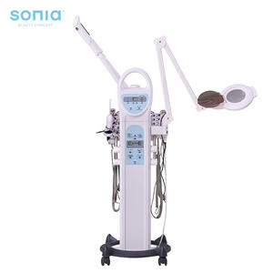 Appareil de beauté électrique professionnel 9-en-1, vaporisateur facial, miroir grossissant LED, éclairage, nettoyage facile pour salon commercial - Product Image 2