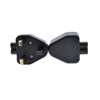UK Type G à C8 convertisseur de prise d'alimentation BS carré 3 broches adaptateur mâle à femelle pour ordinateur portable de marque prises et prises