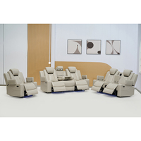 Sofá Reclinable Cuadrado de Cuero Reversible con Luces LED y Función de Reposacabezas, Mueble para Apartamento con Relleno de Esponja - ¡Gran Oferta!