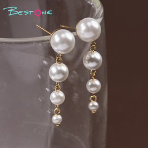 2025 New Hot Selling Jewelry 18K PVD Gold Plated Stainless Steel Water White Pearl Tassel Earrings Ready to Ship - Product Image 2
