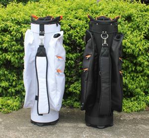 काले नारंगी 14 तरीके व्यक्तिगत डिवाइडर निविड़ अंधकार गोल्फ गाड़ी बैग - Product Image 6