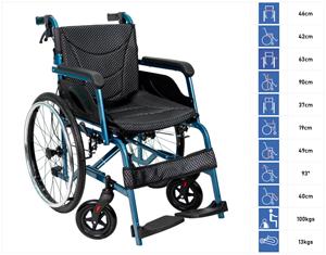 Silla de Ruedas Manual Plegable para Adultos Mayores o con Discapacidad, Reposabrazos y Reposapiés Fijos, Silla de Ruedas Ligera y Portátil - Product Image 6