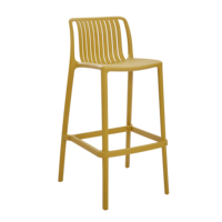 Tabouret de bar moderne en plastique pour extérieur, dossier à lattes, hauteur comptoir, résistant aux intempéries, empilable, pour terrasse et bistrot