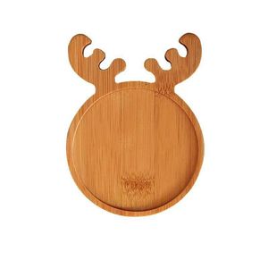 <b>Bamboo</b> Deer Coaster Heat Resistant Wood Drink <b>Cup</b> Mat For Party Home Use - Product Image 1