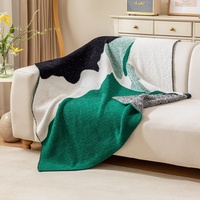 Couverture de canapé et de sieste de bureau en fibre synthétique, tricotée semi-velours, motif abstrait, toutes saisons, épaisse, haut de gamme, moderne