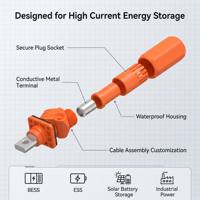 Connecteur de stockage d'énergie à courant élevé, plaqué argent, mâle/femelle, IP67, résistant aux flammes UL94-V0, 1000V 1500V, pour batterie