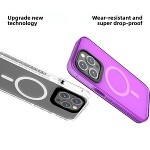 Étui de téléphone magnétique 3-en-1 en TPU+PC+TPE pour I16, design transparent, anti-chute/anti-choc, résistant, fin et élégant - Product Image 4