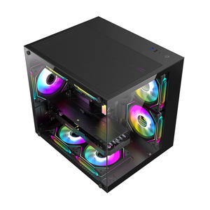 Ruix Carnival S1 Mini Case Mid Tower Micro-ATX Gaming Computer Case Transparent Side Front Panel Cabinet Addressable RGB Fans - Product Image 2