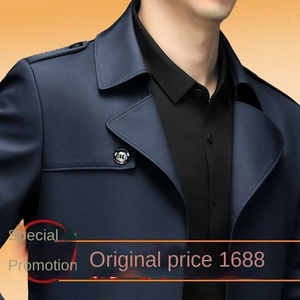 <span class=keywords><strong>Manteau</strong></span> coupe-vent décontracté pour <span class=keywords><strong>homme</strong></span> Nouveau col montant-Liquidation Petites tailles moyennes et longues pour le printemps et l'automne pour papa - Product Image 2