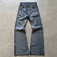 Jeans en denim slim fit de haute qualité, enduits de cire, sur mesure, design de luxe, coupe évasée, pantalons pour homme