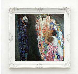 <span class=keywords><strong>Reproduction</strong></span> <span class=keywords><strong>de</strong></span> peinture à l'huile <span class=keywords><strong>de</strong></span> luxe sur toile Gustav <span class=keywords><strong>Klimt</strong></span> La mort et la vie pour salon - Product Image 2