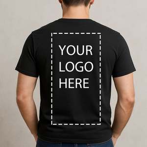 Camiseta de Trabajo con Logotipo Personalizado, Negra, 100% Algodón, 180 g/m², Uniforme Informal de Negocios con Diseño Impreso en Serigrafía DTF - Product Image 3