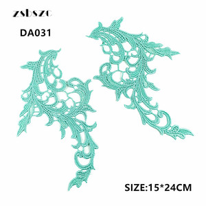 Nouvelle couleur en stock Vert Menthe, patchs en dentelle à motif symétrique pour les créateurs de mode, vêtements, artisanat de scène, bricolage - Product Image 4