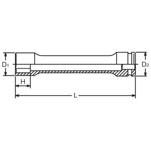 KOKEN - 16102M-400-32 Douille à chocs extra longue 3/4 ''-DOUILLES ET ACCESSOIRES IMPACT EAN 4991644414611 - Product Image 2