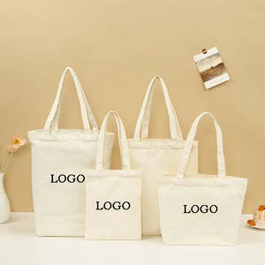 Bolsa de compras reutilizable personalizada con impresión, de lona de algodón blanco puro, venta al por mayor. - Product Image 1