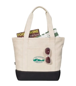 กระเป๋าโท้ทผ้าคอตตอน Newport แบบมีซิป ลดราคาพิเศษ - สีสันสดใส - ดีไซน์แบบบล็อกสี สำหรับการตลาดปลีก - Product Image 2