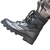 Bottes tactiques de désert unisexes en cuir de vachette, à tige haute, résistantes aux chocs, antidérapantes, avec semelle en caoutchouc pour l'entraînement en plein air
