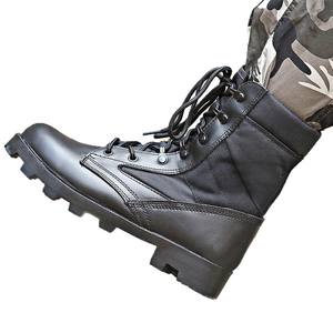 Bottes tactiques de désert unisexes en cuir de vachette, à tige haute, résistantes aux chocs, antidérapantes, avec semelle en caoutchouc pour l'entraînement en plein air - Product Image 3