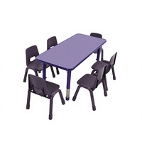 Bureau d'étude moderne en plastique pour la maternelle, table et chaise réglables en hauteur pour les tout-petits, ensemble de meubles pour enfants d'âge scolaire