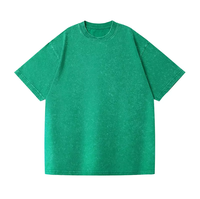 T-shirt Oversize Personnalisé avec Logo 100% Coton Peigné Épais Uni Délavé à l'Acide Effet Vieilli Streetwear Unisexe Coupe Ample