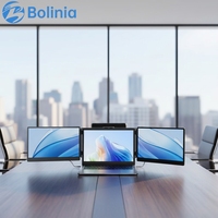 Écran portable double pour ordinateur portable de 14 pouces, 1080P FHD IPS, extension d'écran triple pour ordinateur portable, idéal pour les voyages d'affaires