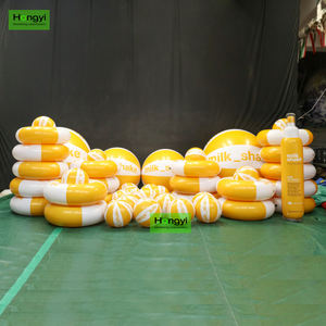 Globo Inflable de PVC Gris Personalizado con Forma de Donut para Publicidad Exterior, Fiesta en la <span class=keywords><strong>Playa</strong></span>, Exhibición Comercial Creativa Gigante - Product Image 3