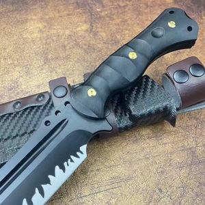 Cuchillo Táctico de Camping Personalizable de Alta Calidad ST, Hoja Fija de Acero Inoxidable, Mango G10, Funda K, OEM, DIY - Product Image 3