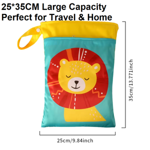 <span class=keywords><strong>Sac</strong></span> étanche pour couches et affaires de bébé, motif dessin animé mignon, 25x35cm, réutilisable pour bébé et voyage - Product Image 4