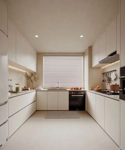 Armarios de cocina de chapa de alta calidad, armarios de construcción espaciosos y simplificados, diseño doméstico para la cocina - Product Image 1