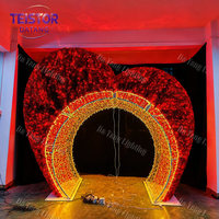 Décoration lumineuse LED en forme d'arche de cœur pour Noël, événements commerciaux, mariages, places publiques et aménagements paysagers