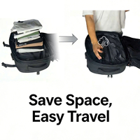 Mochila de Viaje Expandible de Gran Capacidad, Resistente al Agua, con Compresión al Vacío y Cierre, Mochila Multifuncional