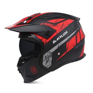 Casque de moto SLKE DOT ECE intégral ABS à dégagement rapide, détachable, combiné, cruiser, rétro, sport, moto de rue, <span class=keywords><strong>street</strong></span> <span class=keywords><strong>fighter</strong></span> - Product Image 1