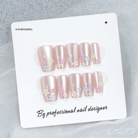 Ongles artificiels en ABS de haute qualité, pré-dessinés, forme carrée et amande, à coller, avec colle pour les doigts