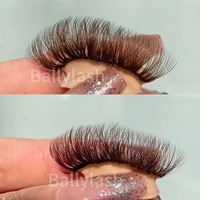 Extensions de cils individuels couleur marron 0.03, fournisseur de cils marron, cils colorés, extensions de cils simples marron personnalisées 05/07