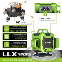 Niveau laser à 16 lignes 4D, super fournisseur chinois, voix intelligente, lumière verte croisée 360, nivellement automatique électronique