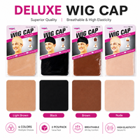 Bonnet de perruque respirant et extensible en maille de polyester, filet à cheveux élastique, doublure de perruque, lot de 2 pièces, protection pour perruques Lace Front, pour la maison et les salons de beauté
