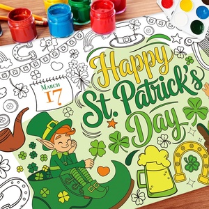 Affiche géante <span class=keywords><strong>à</strong></span> colorier personnalisable (image/taille) pour <span class=keywords><strong>la</strong></span> Saint-Patrick – Nappe et bannière DIY pour <span class=keywords><strong>la</strong></span> fête irlandaise, décoration murale artistique - Product Image 1