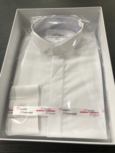 Herren Smoking Shirt Wing Tip Kragen mit französischen Manschetten Langarm mit Falten Shirt