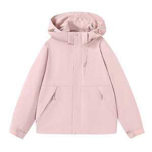 Veste coupe-vent à capuche pour femme avec poches, manches longues, chapeau amovible, vêtements d'extérieur - Product Image 2