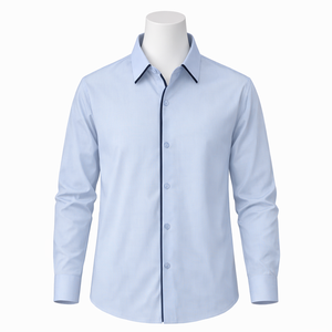 Chemise d'uniforme scolaire classique pour garçons, en popeline de coton blanc, à manches longues, chemise d'école pour enfants - Product Image 2