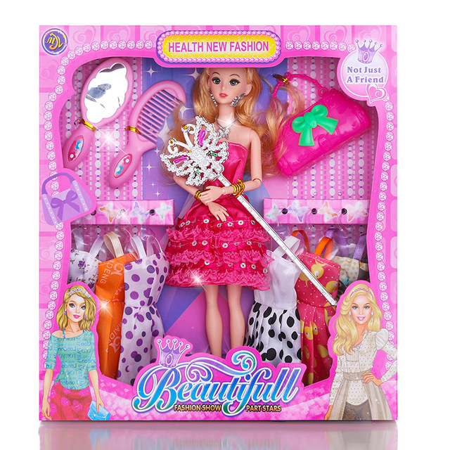 Wholesales Hot Sale Cheap Kawaii Cute Custom Lovely BJD Dolls With Different Accessories for Girls Play Kids Toys Gifts Box Set